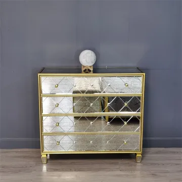 Dubai Luxury Modern Mirrored Gold Sideboard