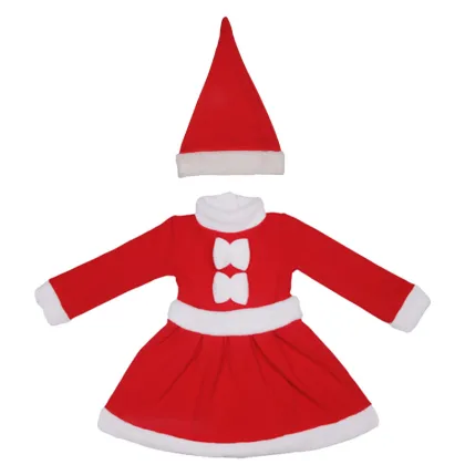 Wine Red Dress Girl Skirt Costume