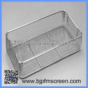 Rectangular stainless steel wire basket