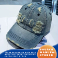 Topi Baseball Denim Tertekan