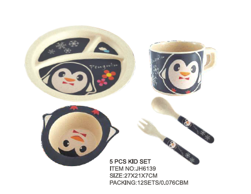 Cute Design Baby Bamboo Dinner Set 