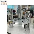 Brass chrome-plated basin hot cold water mixer tap