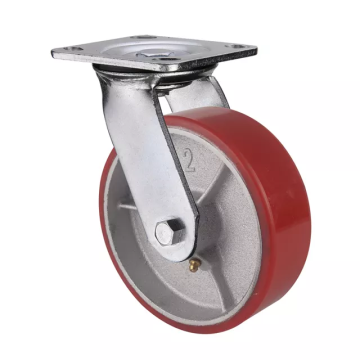 Steel-Roller Bearing 100mm PU Trolley Pallet Caster Wheel