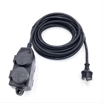 European 4-Way Schuko Socket - Waterproof IP44 Outdoor Power Extension with Child Protection