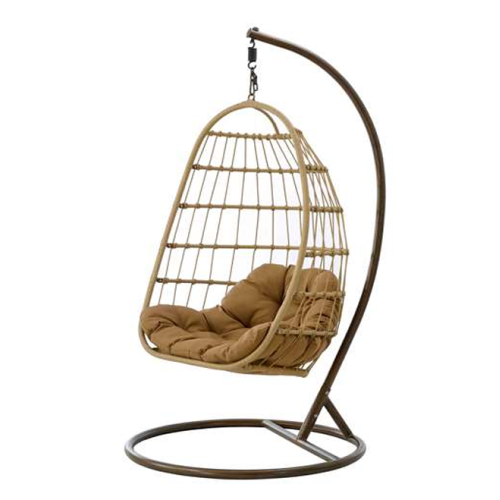 Foldable PE Rattan Hanging Egg Swing Chair
