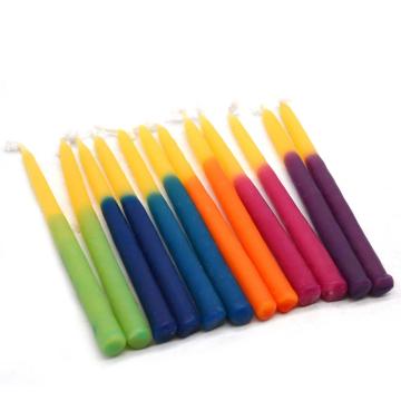 Unscented Colored Jewish Hanukkah Beeswax Candles