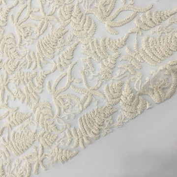 Garment Cotton Yarn Embroidery On Nylon Mesh