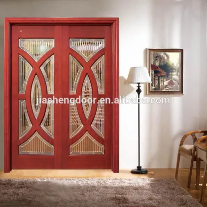 Unique glass wooden doors solid door french door for villa