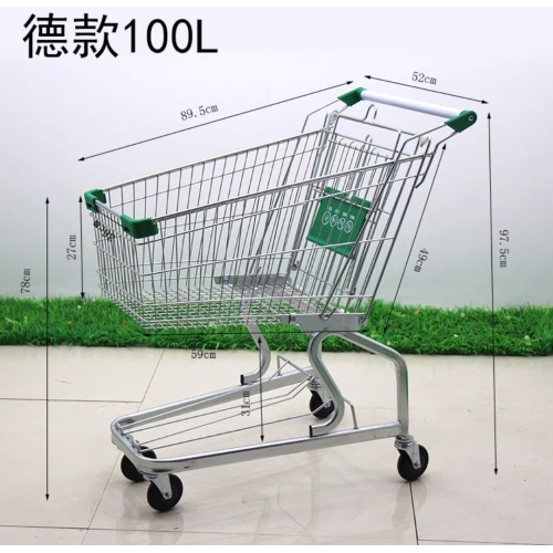 Supermarket PU wheels German Shopping Trolley