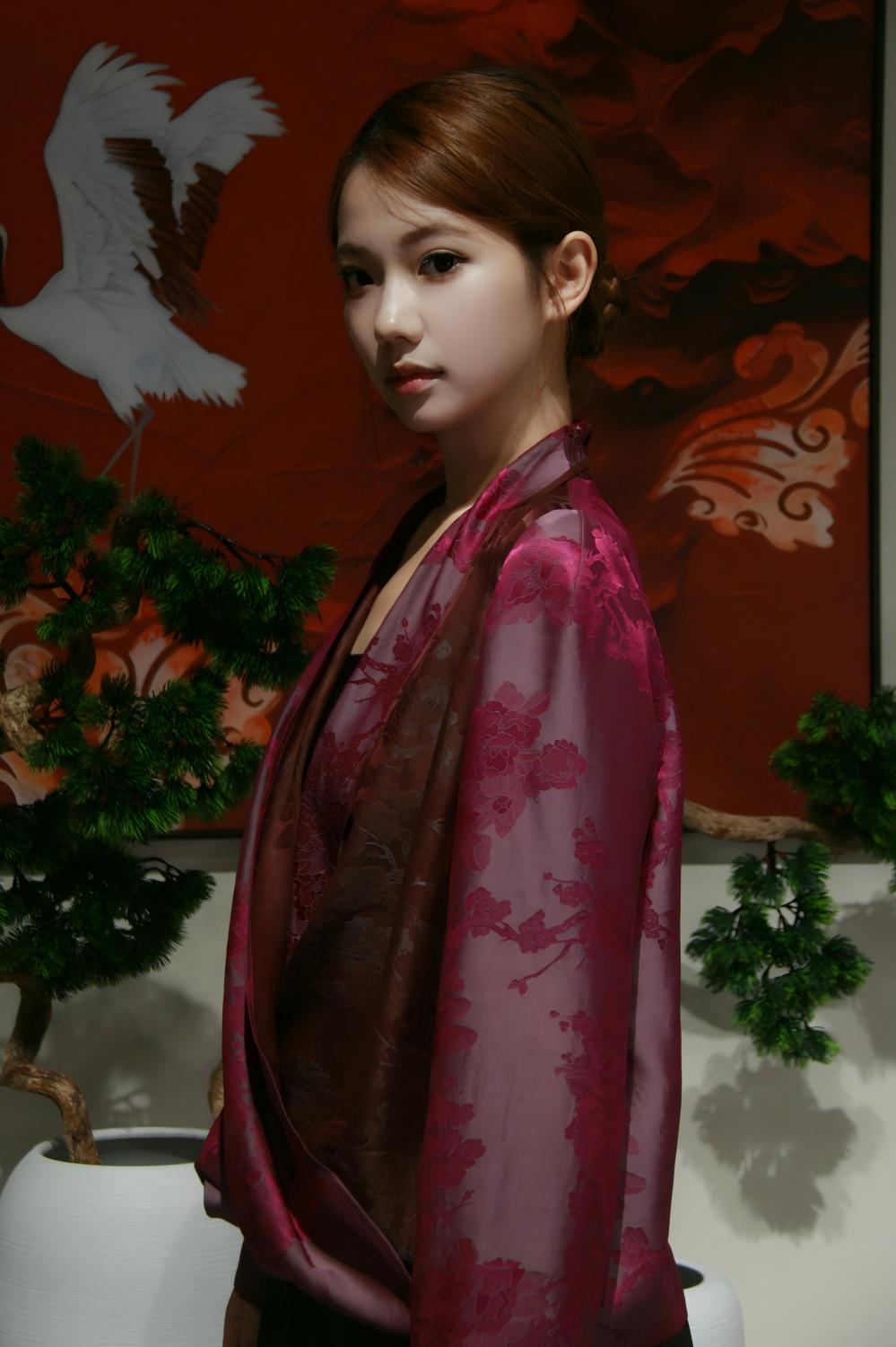 women's purple silk blouse