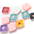 100pcs/bag Heart Painted Mini Cake Dessert Handmade Craft Decoration Beads Charms Room Ornaments Slime Spacer