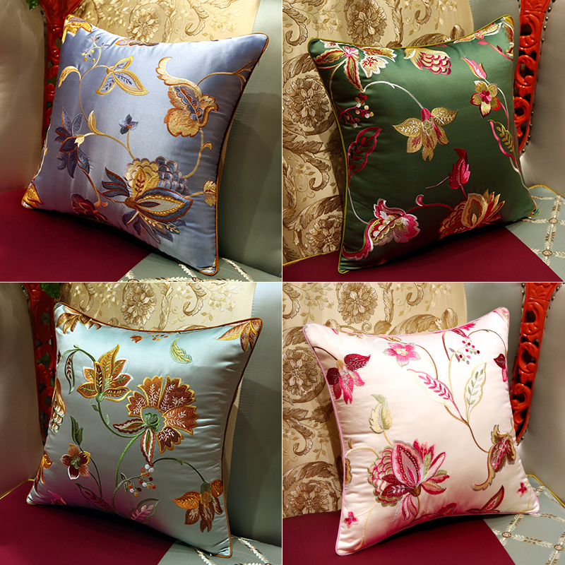 :Hand Embroidered  Throw Pillow