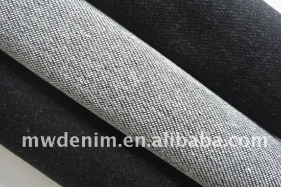 inclined terry knitted cotton denim fabric denim jeans pants