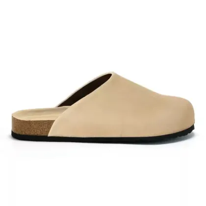 Round Toe Suede Sandals Cork Slippers