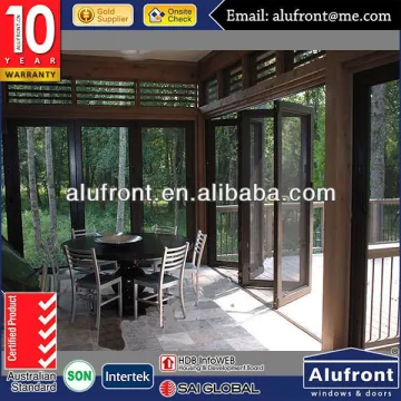 Aluminium Cladding Wood Stacking Door with Germany Hardware