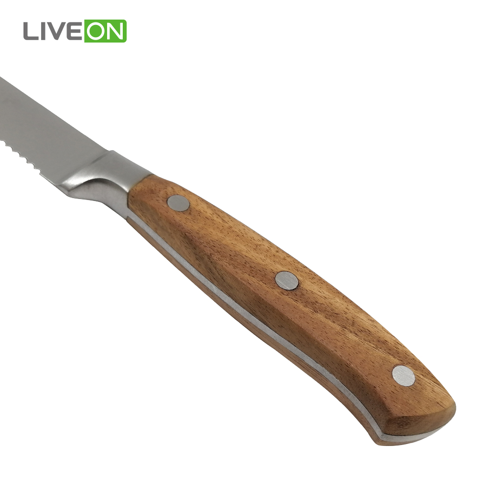 Coltello da bistecca in legno di acacia 4 pezzi