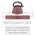 Red Durable Color Stainless Steel Whistling Water Kettle