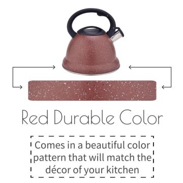 Red Durable Color Stainless Steel Whistling Water Kettle