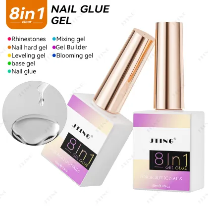 JTING 8-in-1 Nail Function Glue Gel for Rhinestones - OEM ODM Nail Hard Builder Base Gel