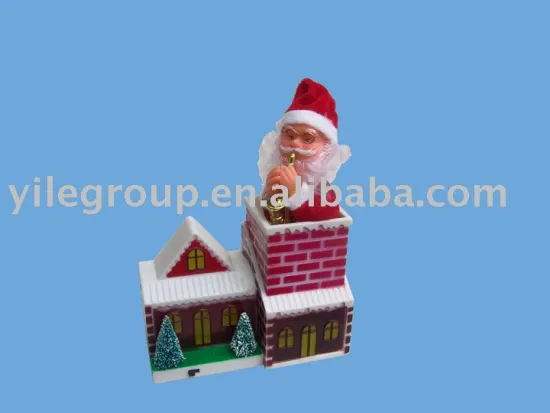 9" santa drilling chimney/santa toys/electrical santas