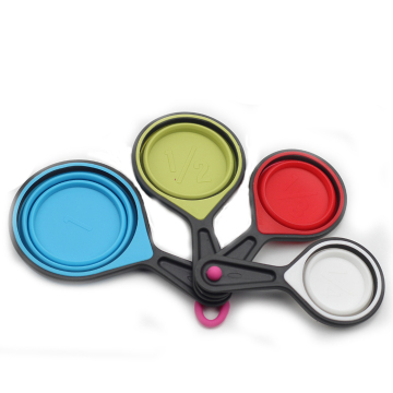 OTOware Eco-Friendly Silicone Collapsible Measuring Cup Set with Spoons, 250ml Capacity
