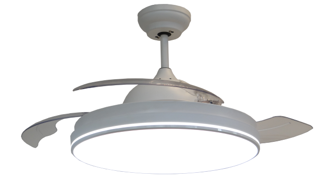 3-Blades White Ceiling Fan with Light