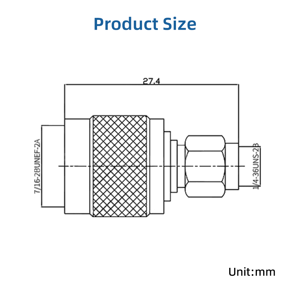 N Type to SMA RF adapter with threaded connection for outdoor antenna systems