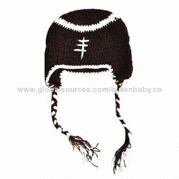 Brown Crochet Baby Football Hat Baby Boy Beanie