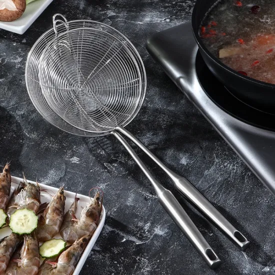 Kangkai Professional Kitchenware: High-Class 2Pcs Colander Oil-Frying Filter Utensils