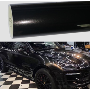 metallic gloss black gold car wrap vinyl