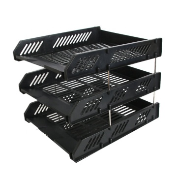 Stackable 3 Tier Plastic Office Desktop Document Tray