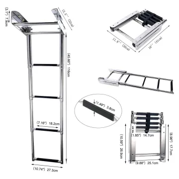 Telescoping Slide Mount Boat Ladder 316 Stainless Steel Marine Boarding Ladder