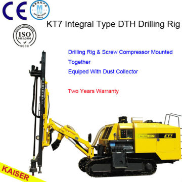 KT7 Drilling Rig and Screw Compressor Mounted Together,Integral Type DTH Drilling Rig