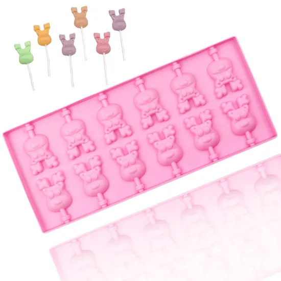 297 Christmas Deer Shape Mold: Custom Lollipop, Hard Candy, Gummy, Chocolate & Silicone Resin Mold