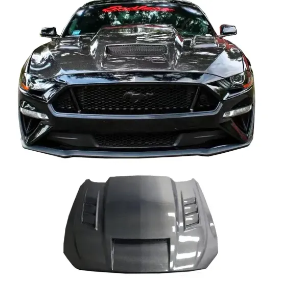 TF Style Carbon Fiber Engine Bonnet Hood for Mustang 2015-17