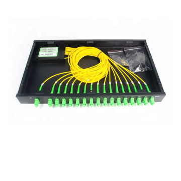 Splitter serat optik 1x32 berkualiti tinggi dengan penyambung SC-APC