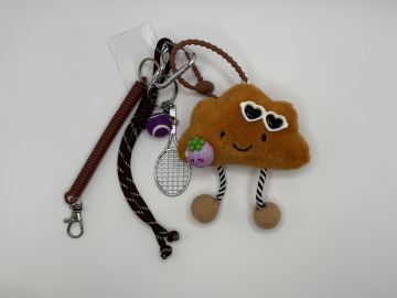 Cute Cloud Plush Keychain with Soft Fuzzy Texture