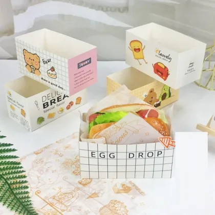 Biodegradable Custom Disposable Fast Food Sandwich Burger Box