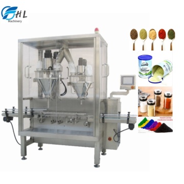 Machine de remplissage de poudre à double tête automatique avec technologie de tarière