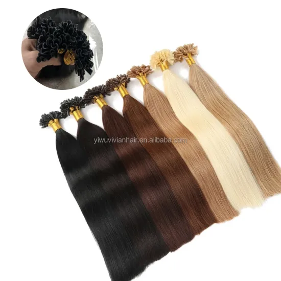 Pre-Bonded Double Drawn Remy Human Hair Extensions: U Tip, Flat Tip, and I Tip with Italian Keratin Technology