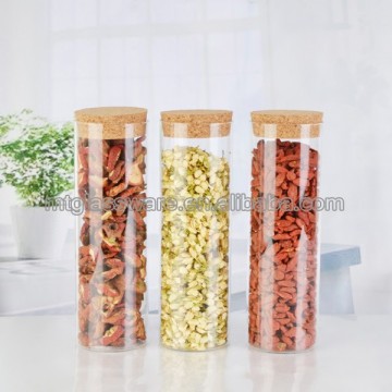 Glass sauce jar with lid packing canister tea pot