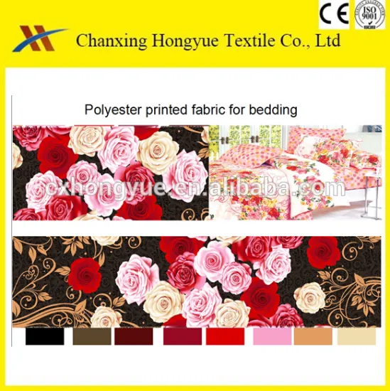 3D printed flower designs bed sheet sets Polyester fabric from Huzhou Manufacture for Peru textile markets