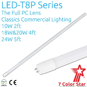 LED Tube light, LED-T8P Series, 20W, 4 ft, Super compatible wiring.