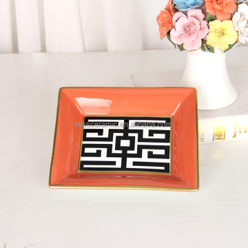 Ceramic Bohemian Dry Fruit Plate - Unique Rectangle Cigar Ashtray
