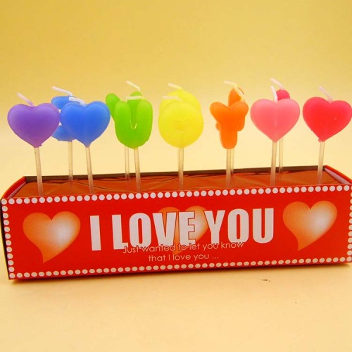 Love Shape Happy Birthday Cake Letter Candles