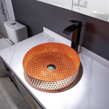 European Style Round Countertop Bathroom Sink with Faucet