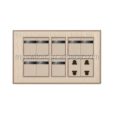 Pakistan Sockets Switch 8 Gang Electrical Switch Sockets 8+2 Socket