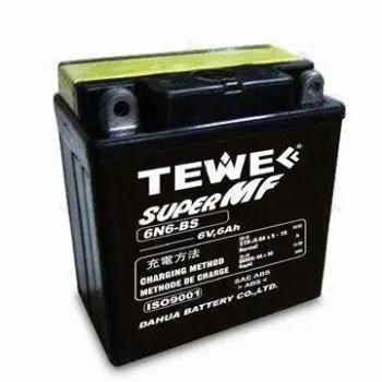 6V Motorcycle Battery with Rated Capacity 6Ah