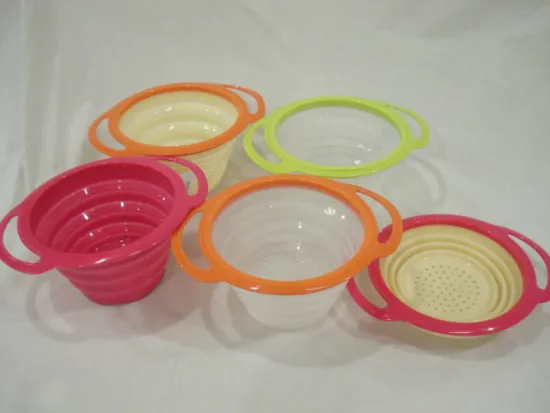 silicone collapsible colander with handle