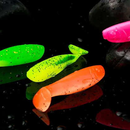 Multi Color Bulk Soft PVC Plastics 45mm Bass Bait Paddle Tail Lures